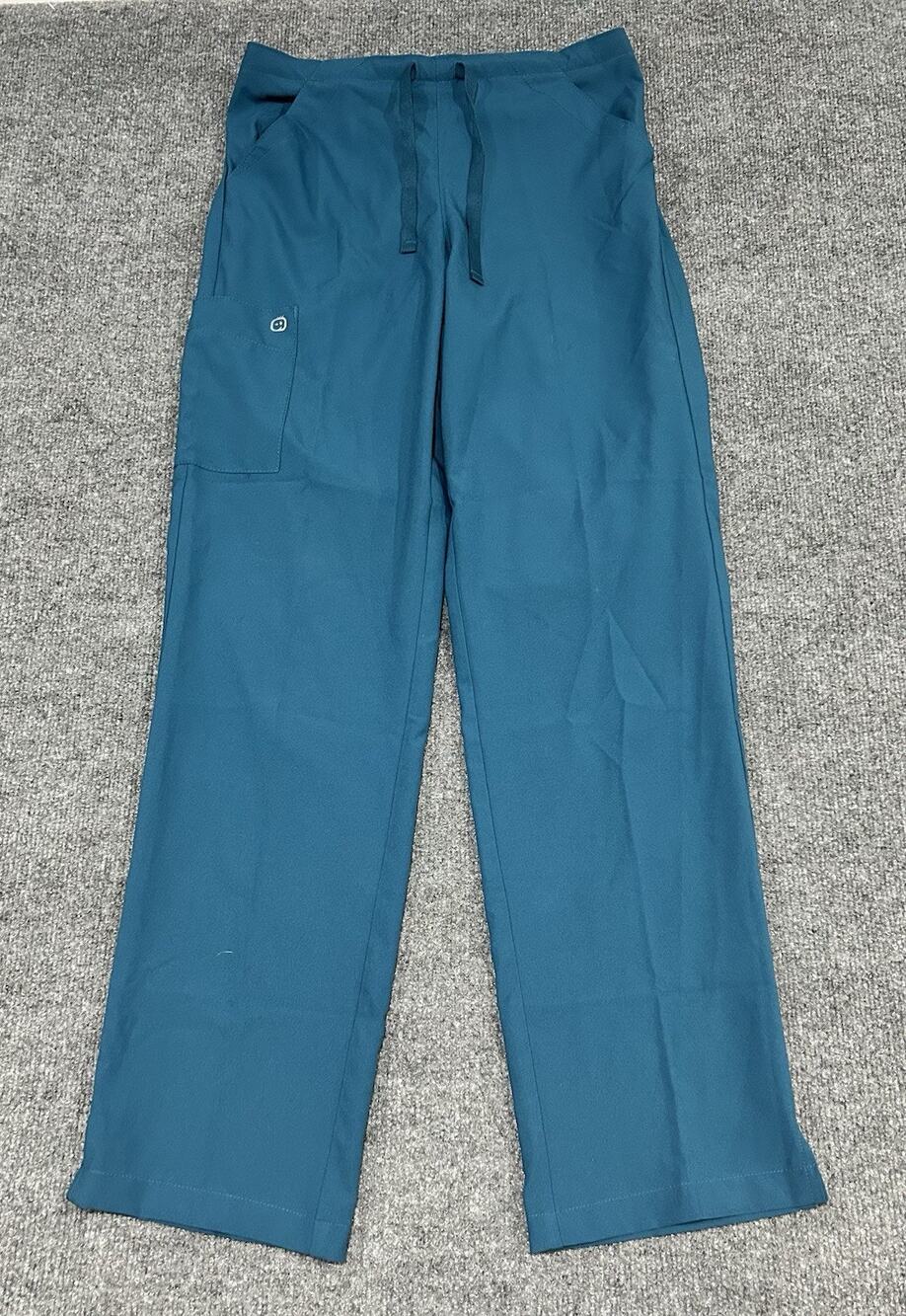 Spread Good Cheer Teal Scrub Pants Size Small - Cargo Pockets Drawstring W28 L31